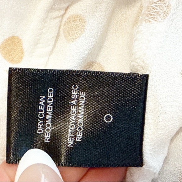 AFRM MARIANNA WOVEN BUTTON-UP SHIRT IN BLANC/ NUDE POLKA DOT XS TP - Picture 8 of 8